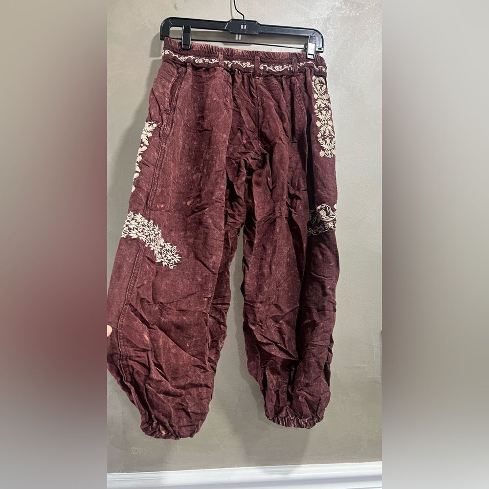 Anthropologie Embroidered Parachute Pants - Picture 9 of 9